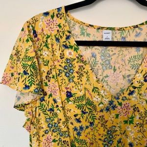 Yellow floral summer dress